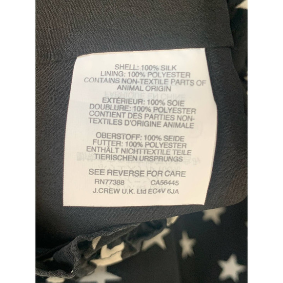 J. Crew 100% Silk Star Print Long Sleeve Dress - Picture 8 of 8